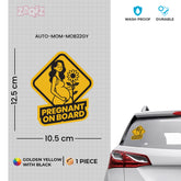 Vibrant Mom on Board Warning Tag for Cars